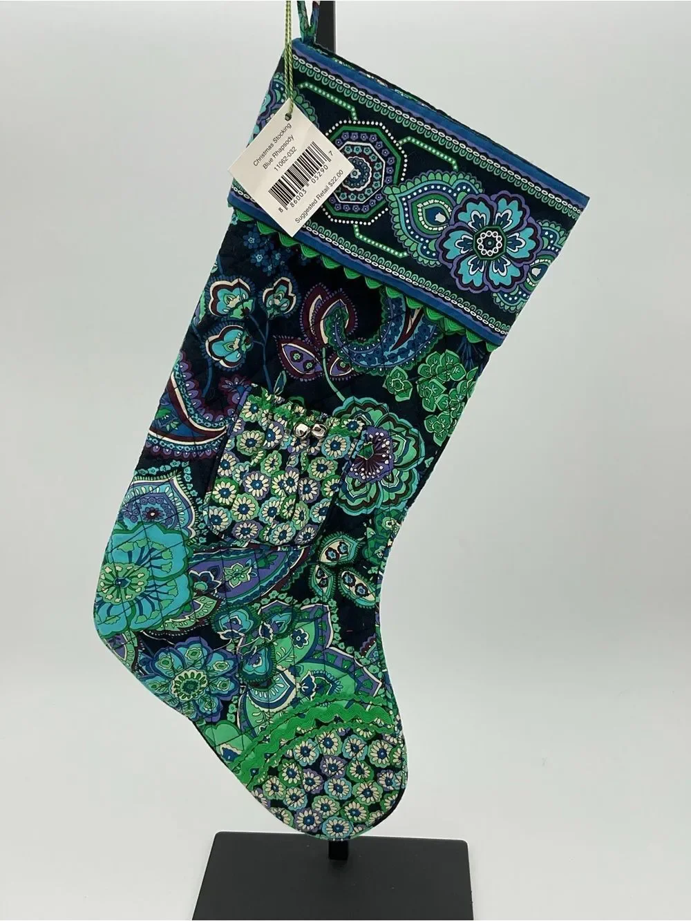 NWT Vera Bradley Blue Rhapsody Floral Quilted Stocking